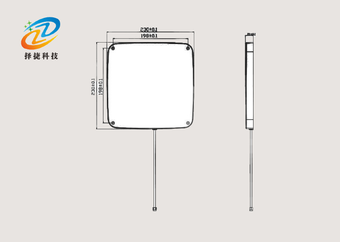 8dBi超高頻定向天線ZJTX23023020-8DBI產品尺寸圖